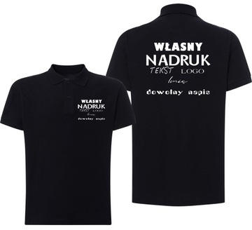 ФУТБОЛКА ПОЛО С СОБСТВЕННЫМ ПРИНТОМ ЛОГОТИПА И ТЕКСТОМ, маленький и большой размер L