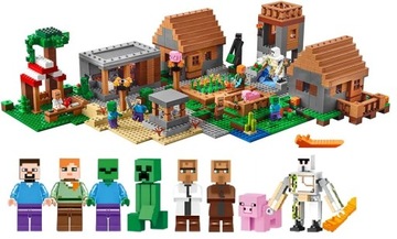 KLOCKI MINECRAFT 778EL MY WORLD DUŻA WIOSKA LED