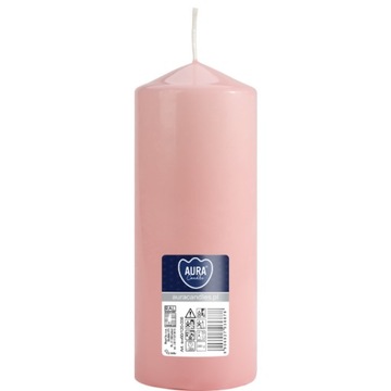 JASNY RÓŻ Świeca walec bezzapachowa ŚWIECZKA PARAFINOWA 15CM 48H 330G
