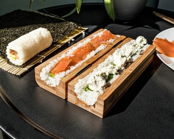 ДЕРЕВЯННЫЙ НАБОР ДЛЯ ПРИГОТОВЛЕНИЯ СУШИ КОВРИК SUSHI SENSEI DELUXE АКСЕССУАРЫ