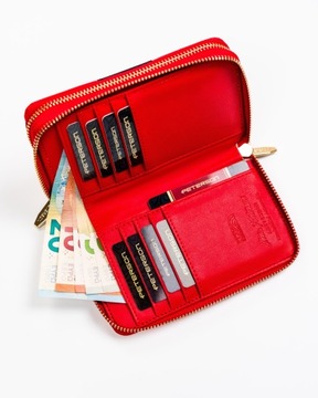 PETERSON portfel damski saffiano pojemny ochrona kart RFID na prezent