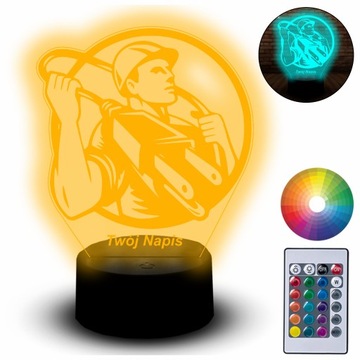 Lampka Led Na Biurko Statuetka 3D Zawód Elektryk Dla Elektryka Prąd Praca