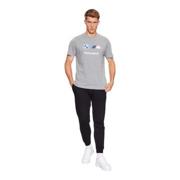 PUMA KOSZULKA MĘSKA T-SHIRT BMW MMS ESS LOGO TEE SZARA r.M