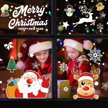 Рождественские наклейки для оконных украшений 7 листов