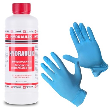 HYDRAULIK MOCNY ŚRODEK DO UDRAŻNIANIA RUR + GRATIS RĘKAWICZKI NITRYLOWE