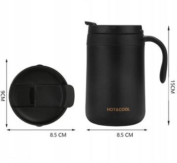 Термокружка для кофе черная 500мл в подарок