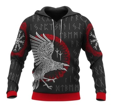 Bluza wikinga z kapturem WishShape Wikingowie Słowianie runy r. M
