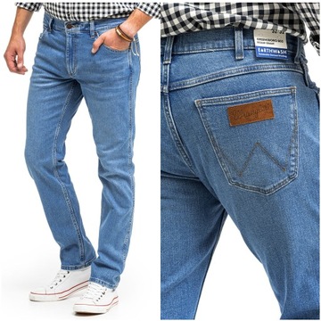 Męskie spodnie jeansowe proste Wrangler GREENSBORO W35 L34