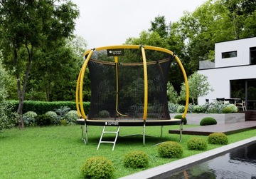 САДОВЫЙ батут с внутренней сеткой САПФИР 312 см детский + ЛЕСТНИЦА