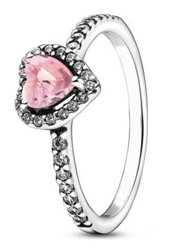 MD srebrny pierścionek różowe serduszko 15 | 54,4 mm