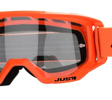 GOGLE MOTOCYKLOWE ENDURO QUAD ATV SKUTER FLUO Just1 Vitro ORANGE ZRYWKA