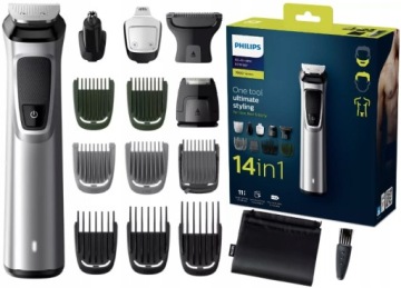 BEZPRZEWODOWA MASZYNKA TRYMER PHILIPS 14w1 WŁOSÓW + ETUI WŁOSY ZAROST BRODA