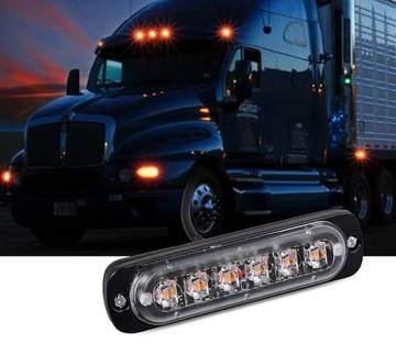 АВТОМОБИЛЬНЫЕ ПРЕДУПРЕЖДАЮЩИЕ СТРОБЫ 4X 6 светодиодов 12/24В