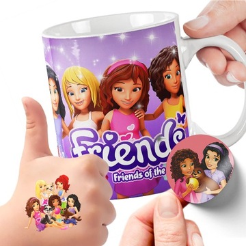 ZESTAW KUBEK TATUAŻE NAKLEJKI LEGO FRIENDS JAKOŚĆ