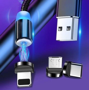 МАГНИТНЫЙ КАБЕЛЬ ЗАРЯДНОЕ УСТРОЙСТВО ДЛЯ iPhone 3в1 micro USB C