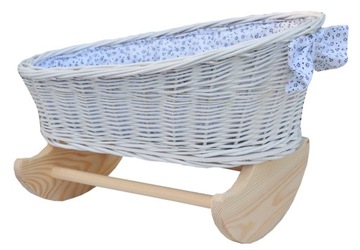 KOŁYSKA WIKLINOWA D/LALEK BIAŁY + OBSZYCIE