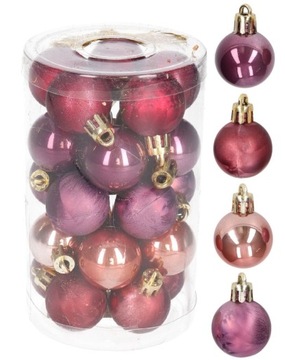 BOMBKI PLASTIKOWE NA CHOINKĘ STROIK 25SZT 3CM