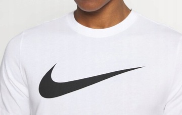 Nike T-Shirt Męska Koszulka podkoszulek Biały Bawełniany Fit Sportowa