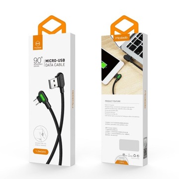MCDODO FAST ANGLE КАБЕЛЬ 90° LED MICRO USB 1,2 м