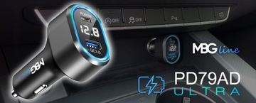 Автомобильное зарядное устройство MBG Line USB C PD 65 Вт + QC3.0