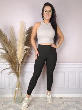 BAMBUS ЛЕГГИНСЫ ПОЛОСАТЫЕ ДЛИННЫЕ С ВЫСОКОЙ СТОЙКОЙ ЗАКРЫТЫЕ ГЕГГИНСЫ - S/M