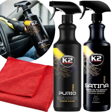 K2 PURIO +SATINA PRO PŁYN DRESSING DO CZYSZCZENIA KOKPITU PLASTIKÓW WNĘTRZA