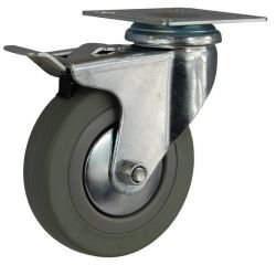 KOŁO KÓŁKA DO WÓZKA Z HAMULCEM FI 50 NA PŁYTKĘ