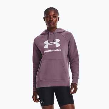 Bluza treningowa damska Under Armour Rival Fleece Big Logo purple/white L