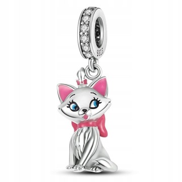 Charms Srebro 925 Zawieszka Kotek