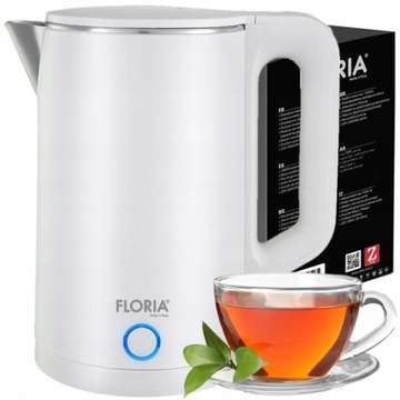 Czajnik elektryczny FLORIA Double Wall Kettle 2L 1500 W biały