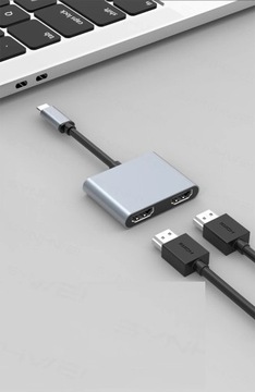 АДАПТЕР-концентратор USB-C АДАПТЕР 2x HDMI 4k