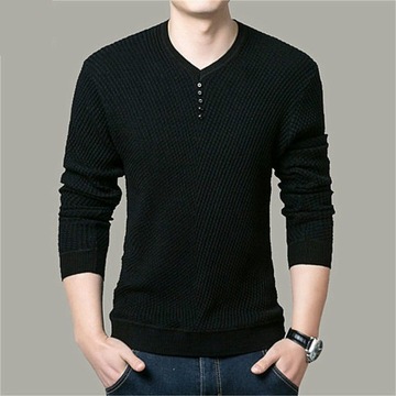 Spring Autumn Sweaters Pullover Men V Neck Men Swe