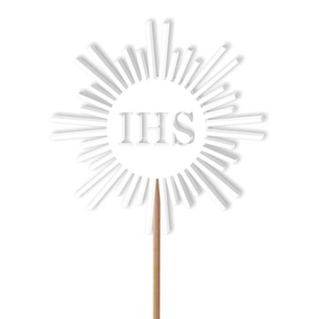 TOPPER plexa NA TORT biały IHS komunia HOSTIA