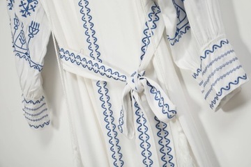 Jastie Bahia Maxi Dress Women Summer Fall Long Sleeve Embroidery Vintage Lo