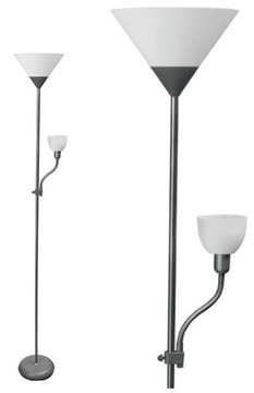 Lampa podłogowa stojąca Benfica 2 E27 + E14 szary