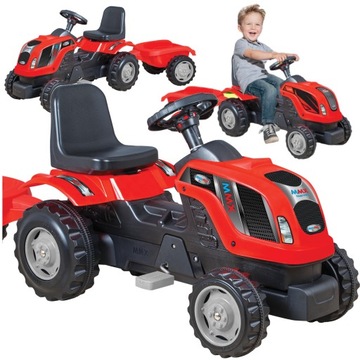 БОЛЬШОЙ ТРАКТОР С ПРИЦЕПОМ, детский, НА ПЕДАЛЯХ. Регулировка.