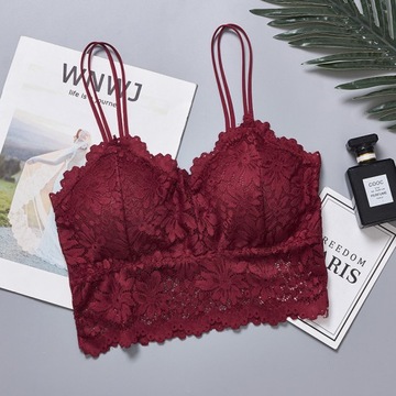 УКОРОЧЕННЫЙ КРУЖЕВНОЙ ТОП-БРАЛЕТ ДЛЯ ВЕЧЕРИНКИ, ЧЕРНЫЙ