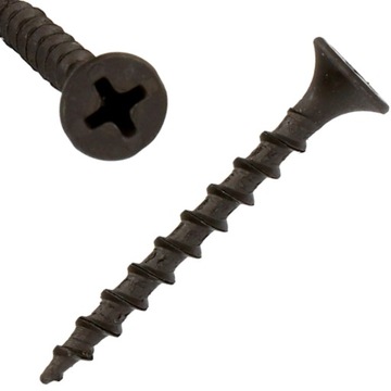 WKRĘTY DO DREWNA CZARNE 3,5x45 mm FOSFATOWANE DO PŁYT G-K REGIPSU 1KG
