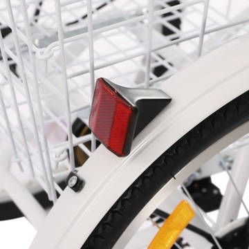 Белый 24-дюймовый складной трехколесный велосипед