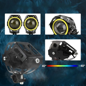 2x МОТОЦИКЛОВЫЕ ГАЛОГЕННЫЕ ЛАМПЫ КОЛЬЦЕВЫЕ ФАРЫ LED 3Ccc