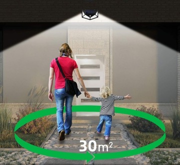 СОЛНЕЧНЫЙ ФАСАДНЫЙ СВЕТИЛЬНИК 100 LED С ДАТЧИКОМ СУМЕРКА И ДВИЖЕНИЯ, САД