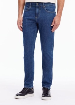 Calvin Klein Spodnie Slim Fit Mid Blue 33/32