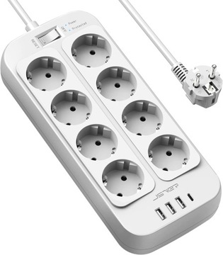 Listwa zasilająca Rozgałęźnik z 4 portami USB