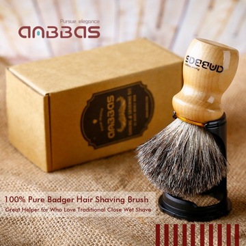 ANBBAS Pure Badger помазок для бритья с подставкой для мужчин