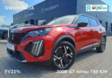 Peugeot 2008 II SUV Facelifting 1.2 Hybrid 145 145KM 2025 Peugeot 2008 DEMO 1.2 mHEV 145 KM GT e-DCS6 I wl. GWARANCJA FV23