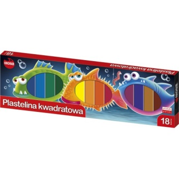 PLASTELINA kwadratowa MONA 18 kolorów St.Majewski