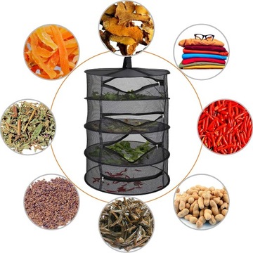 ПОДВЕСНАЯ СЕТОЧНАЯ СУШИЛКА ДЛЯ СУШКИ ГРИБОВ И ТРАВ, 4 СЛОЯ, 60х80см