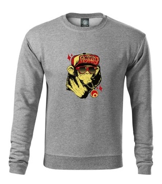 Bluza Męska DUŻY ROZMIAR dresowa SZARA GANGSTA XL