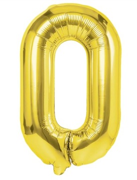 BALON FOLIOWY CYFRA '0' ZŁOTA 100 CM, SUPER PAK