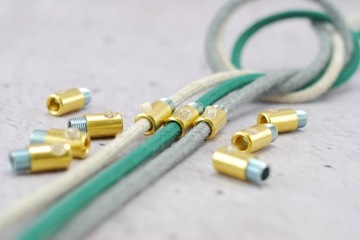 золотой металлический тросовый замок лофт-паук